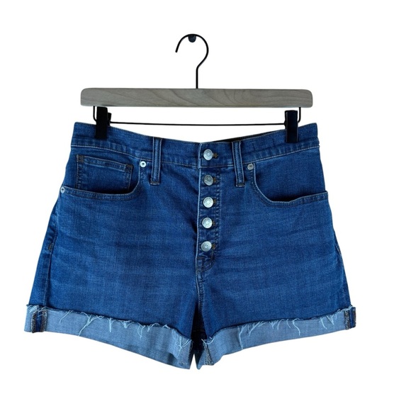 Madewell High Rise Boho Button Fly Beachy Western Rodeo Raw Hem Denim Shorts - Picture 2 of 6